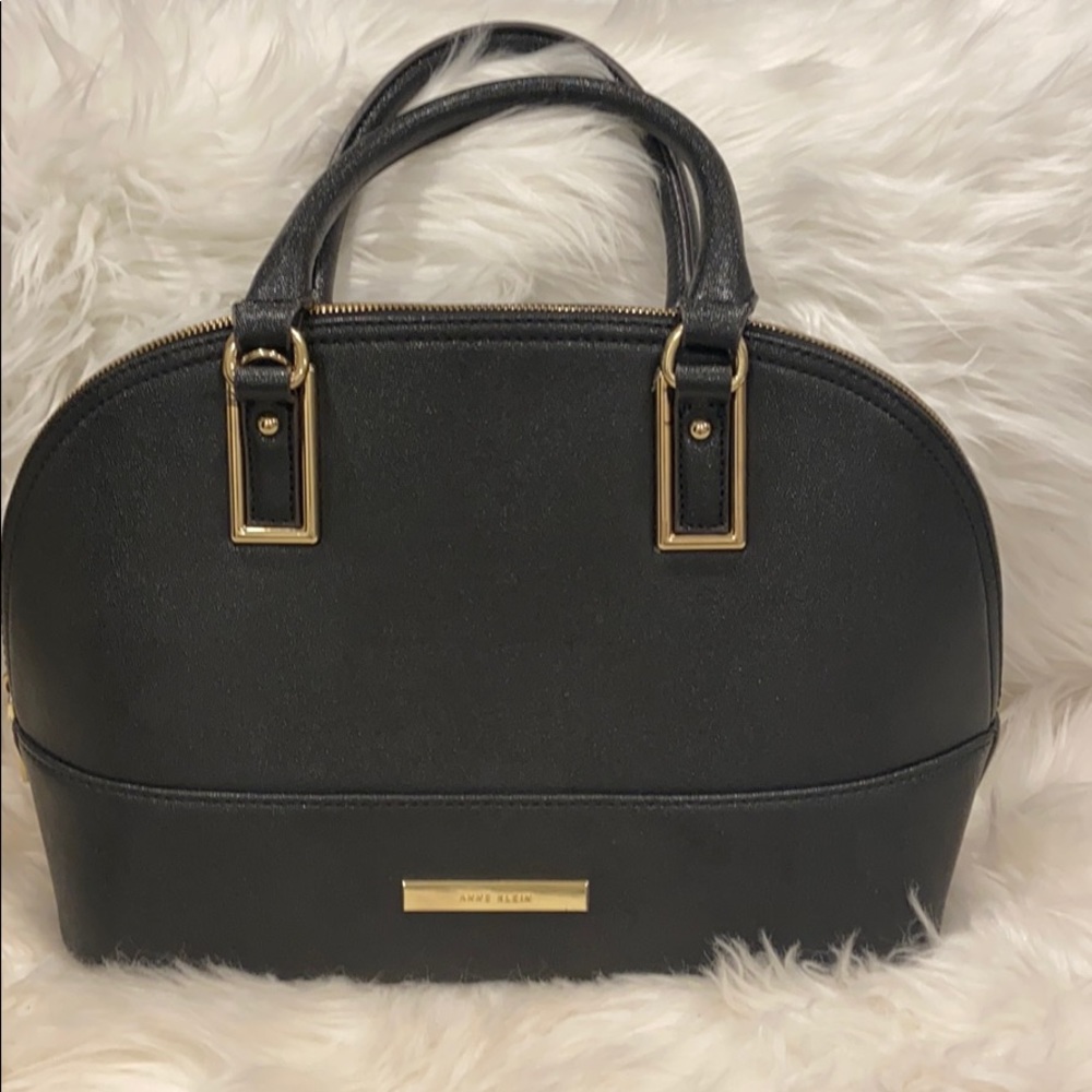 Anne Klein black with gold hardware bag
